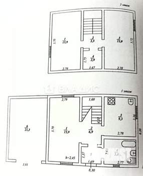 Дом 100м&sup2;, 2-этажный, участок 17 сот.  