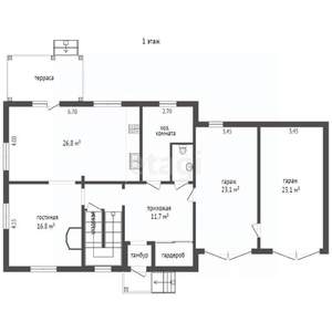 Дом 220м², 2-этажный, участок 11 сот.  