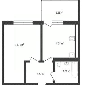 1-к квартира, вторичка, 35м2, 3/18 этаж