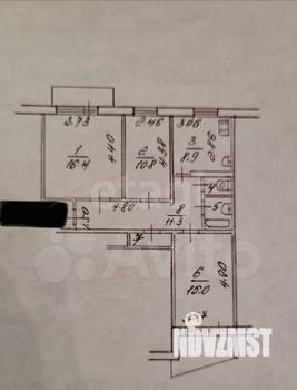 3-к квартира, вторичка, 68м2, 1/9 этаж