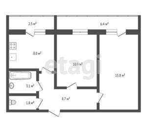 2-к квартира, вторичка, 48м2, 10/14 этаж