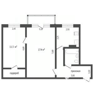 2-к квартира, вторичка, 45м2, 4/5 этаж
