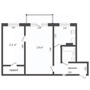 2-к квартира, вторичка, 45м2, 4/5 этаж