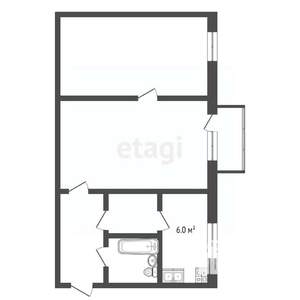 2-к квартира, вторичка, 44м2, 5/5 этаж