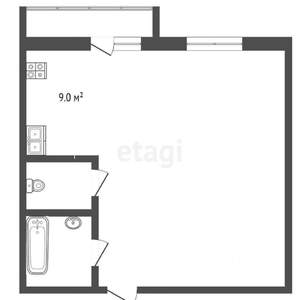Студия квартира, вторичка, 40м2, 7/18 этаж