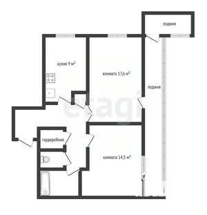 2-к квартира, вторичка, 56м2, 4/5 этаж