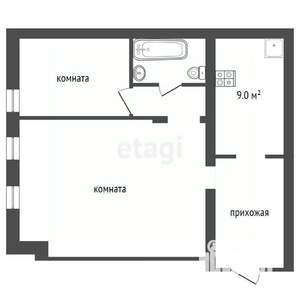 2-к квартира, вторичка, 62м2, 1/10 этаж