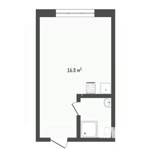 1-к квартира, вторичка, 17м2, 4/5 этаж