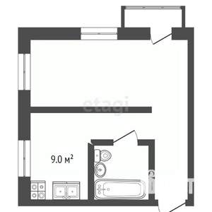 1-к квартира, вторичка, 34м2, 8/9 этаж