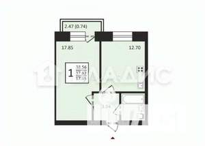1-к квартира, вторичка, 39м2, 2/4 этаж