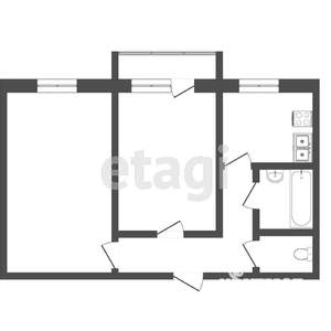 2-к квартира, вторичка, 43м2, 3/3 этаж