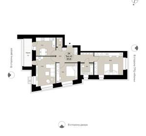 3-к квартира, вторичка, 91м2, 2/14 этаж