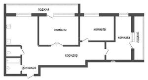 3-к квартира, вторичка, 82м2, 6/6 этаж