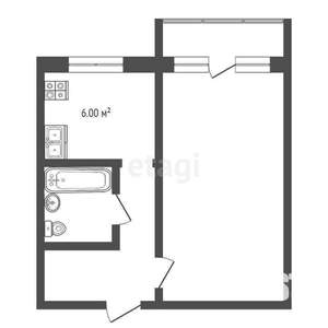 1-к квартира, вторичка, 30м2, 4/5 этаж