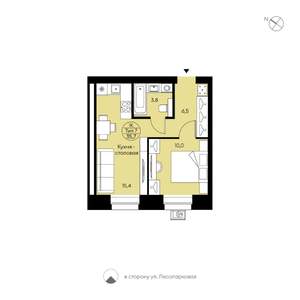 1-к квартира, вторичка, 36м2, 9/12 этаж