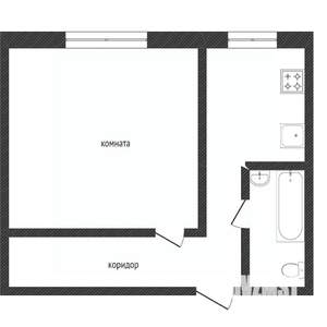 1-к квартира, вторичка, 31м2, 2/5 этаж