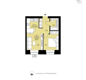 1-к квартира, вторичка, 36м2, 6/12 этаж