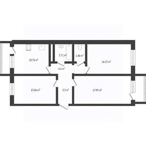 3-к квартира, вторичка, 71м2, 6/7 этаж