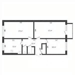 3-к квартира, вторичка, 68м2, 1/5 этаж