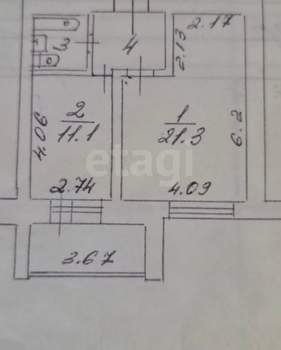 1-к квартира, вторичка, 41м2, 3/5 этаж