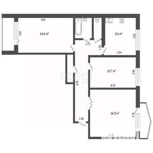 3-к квартира, вторичка, 66м2, 4/9 этаж