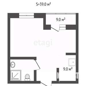 Студия квартира, вторичка, 39м2, 7/13 этаж
