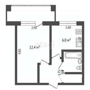 1-к квартира, вторичка, 26м2, 4/5 этаж