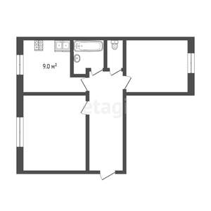 2-к квартира, вторичка, 50м2, 1/1 этаж
