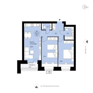 2-к квартира, вторичка, 75м2, 9/12 этаж