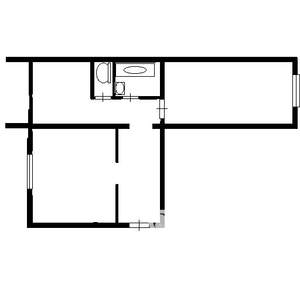 2-к квартира, вторичка, 48м2, 1/5 этаж