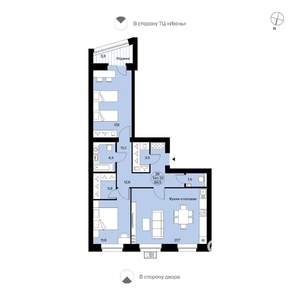 3-к квартира, вторичка, 87м2, 4/14 этаж