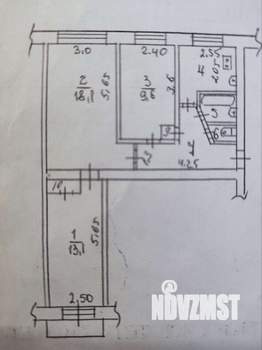 3-к квартира, вторичка, 59м2, 4/5 этаж