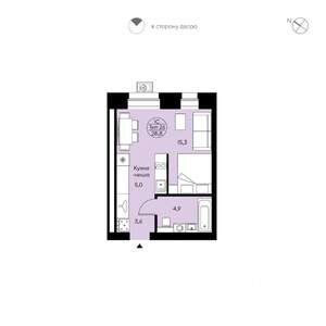 Студия квартира, вторичка, 29м2, 6/12 этаж