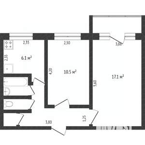 2-к квартира, вторичка, 44м2, 3/5 этаж