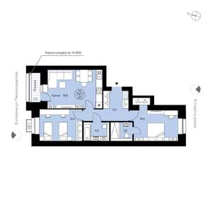 2-к квартира, вторичка, 67м2, 14/15 этаж
