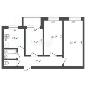 3-к квартира, вторичка, 73м2, 9/9 этаж