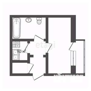 Студия квартира, вторичка, 51м2, 3/9 этаж