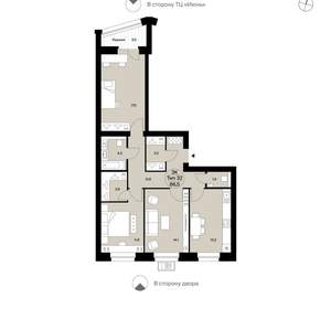 3-к квартира, вторичка, 87м2, 3/14 этаж