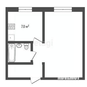 1-к квартира, вторичка, 32м2, 4/4 этаж