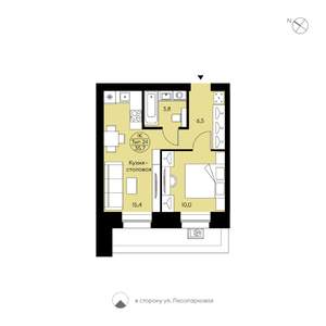 1-к квартира, вторичка, 36м2, 2/12 этаж