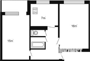 2-к квартира, вторичка, 46м2, 5/5 этаж