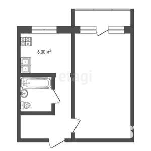 1-к квартира, вторичка, 30м2, 4/5 этаж