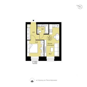 1-к квартира, вторичка, 36м2, 12/12 этаж