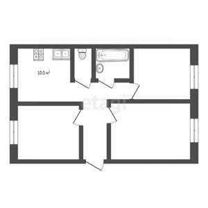 3-к квартира, вторичка, 62м2, 1/2 этаж