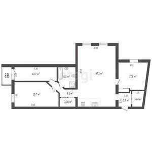3-к квартира, вторичка, 126м2, 2/5 этаж