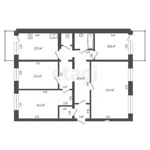 4-к квартира, вторичка, 106м2, 6/9 этаж