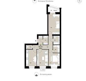 3-к квартира, вторичка, 87м2, 4/14 этаж