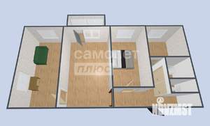 3-к квартира, вторичка, 61м2, 4/5 этаж