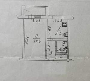 1-к квартира, вторичка, 35м2, 1/9 этаж