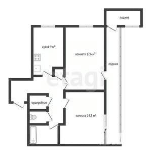 2-к квартира, вторичка, 56м2, 4/5 этаж